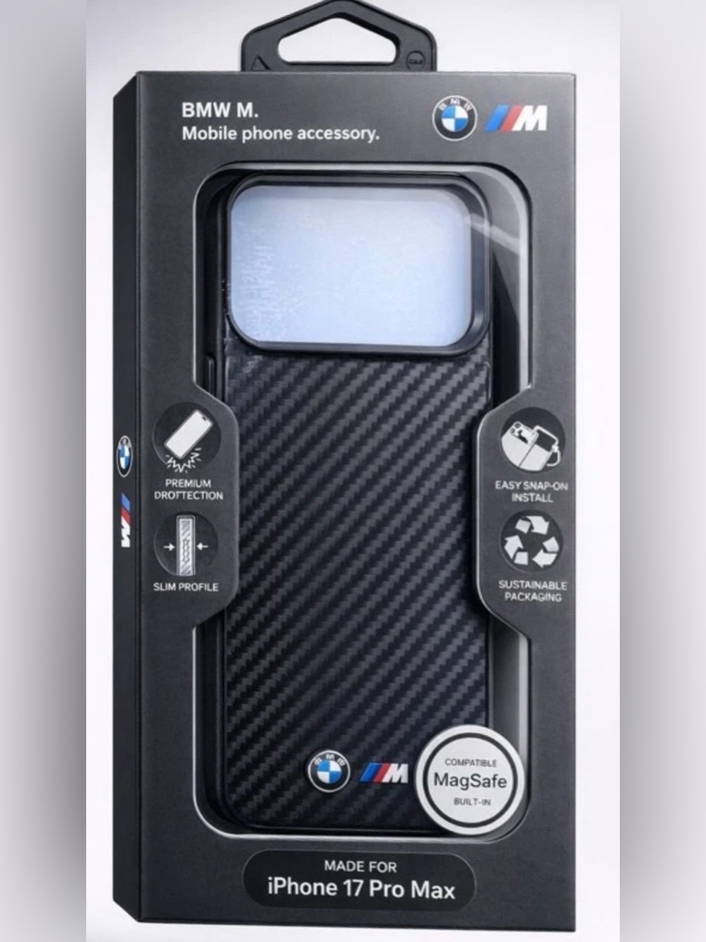 NEW BMW M Series silicone case designed  for iPhone 17 Pro Max (6.9”). Black.